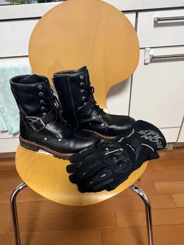 AVIREX 아비렉스 바이크 부츠 가죽 블랙 남성용