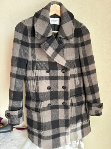 뷰티풀 피플 체크 무늬 피 코트