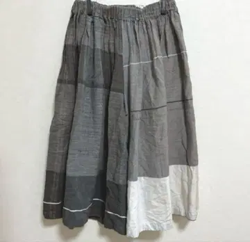 Tamaki niime 타마키니이메 와이드 팬츠 코튼 그레이 숏