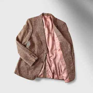Harris Tweed 테일러드 자켓 브라운 하운드투스 체크 빈티지