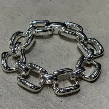 초와이드 빈티지 실버 체인 팔찌