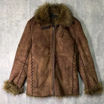 archive Y2K 헤이세이 샤기 퍼 자켓 더블 지퍼 헤이세이