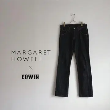 마가렛호웰 에드윈 콜라보 데님 블랙 슬림 로우라이즈