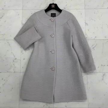 데밀룩스 빔즈 노카라 울 코트 36 S사이즈 케이블 짜임 무늬