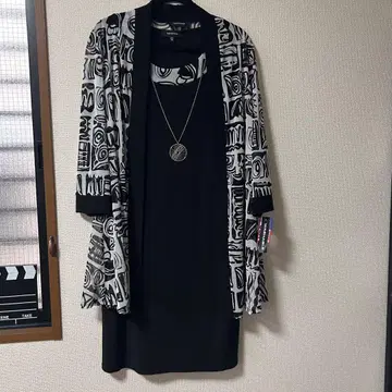 R&M Richards 블랙/화이트 원피스 14