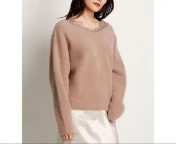 FRAY I.D 레이스 트리밍 라쿤 니트