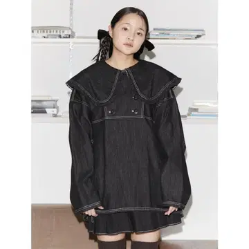 merry jenny 프릴 칼라 아노락 블랙