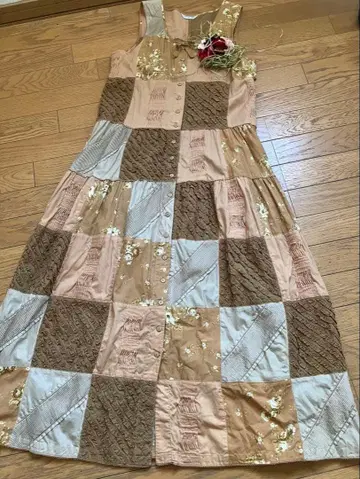 레어 카네코 이사오 패치워크 롱 원피스