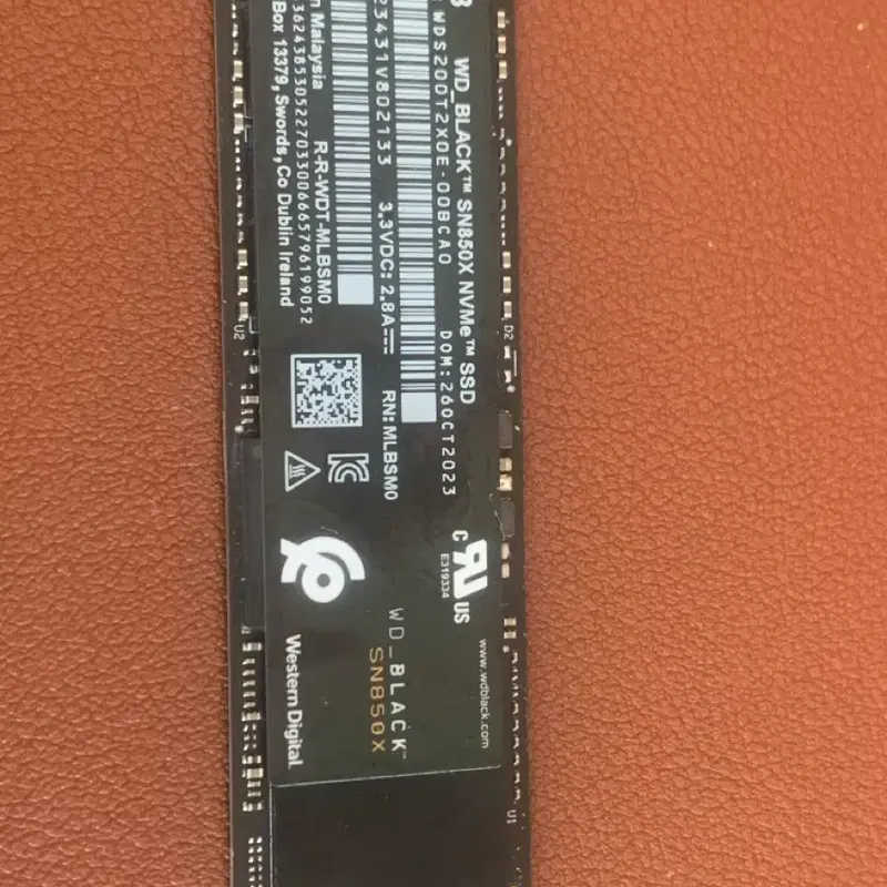 WD BLACK SN850X nvme m.2 ssd 2TB