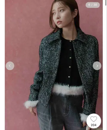 CELFORD 캐시미어 혼방 퍼 트리밍 가디건