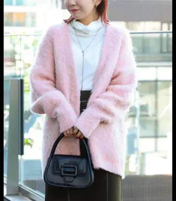 Ray BEAMS / 컬러 샤기 V넥 가디건