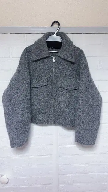ZARA 그레이 크롭 자켓 M