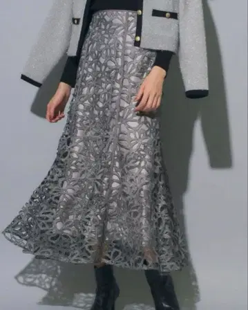 Mystrada 알리사 라메 레이스 스커트 34