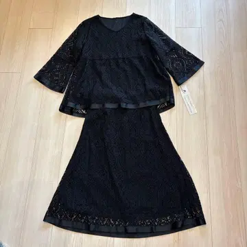 STYLE RAVIE 블랙 레이스 스커트 셋업