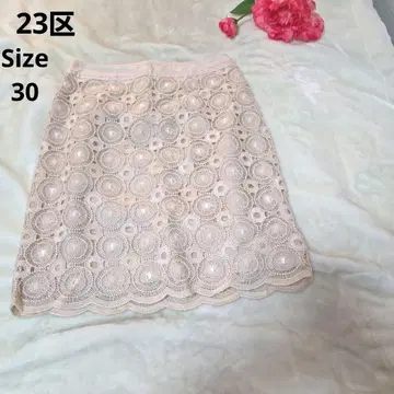 [ 오샤레 23구 ] 베이지 레이스 스커트 사이즈 30