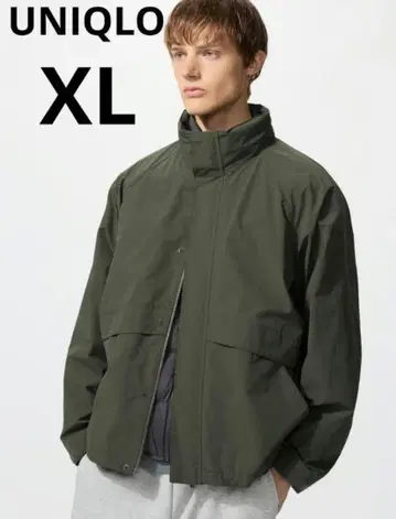 유니클로/UNIQLO 윈드프루프 스탠드 블루종/방수 올리브 [ XL ]
