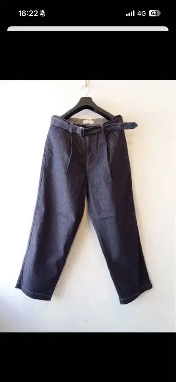 graphpaper Colorfast 데님 벨티드 팬츠