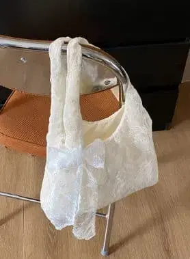 산뜻한 레이스 꽃무늬 캔버스 백 여성용