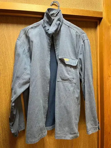 베네통 스카이블루 바이크 자켓 프론트 포켓 부착