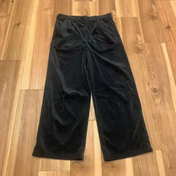 Minority 블랙 코듀로이 와이드 팬츠