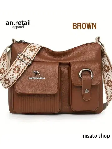 여성용 숄더백 빈티지풍 보헤미안 스타일 브라운