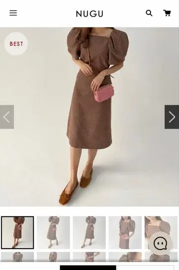 nugu 퍼프 슬리브 원피스