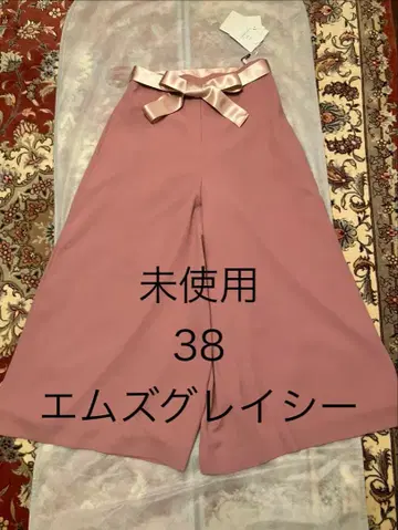 엠즈 그레이시 리본 포함 가우초 팬츠 38 핑크