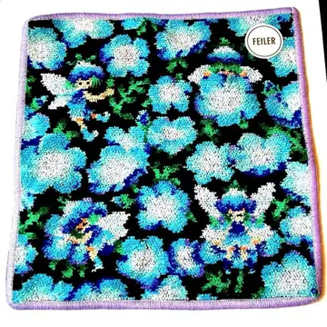 FEILER 꽃무늬 손수건 네모필라 페어리즈 요정 블루 꽃무늬