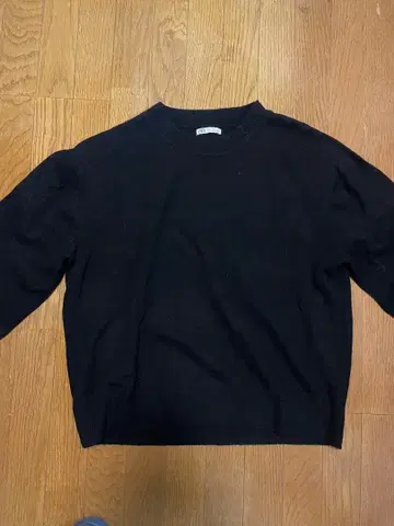 ZARA 메리노울 블랙 니트 스웨터 L