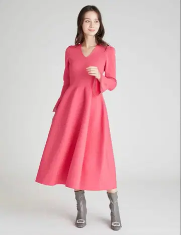 미사용 택 포함 셀포드 시어 믹스 홀 가먼트 원피스 핑크 38