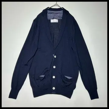 사카이 캐시미어 혼방 가디건 네이비 얇은 소재