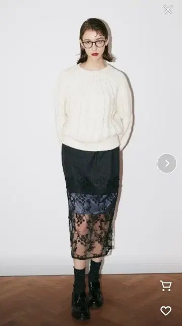 택 포함 미사용 COEL 타이트 스커트 롱 레이스 헤링본