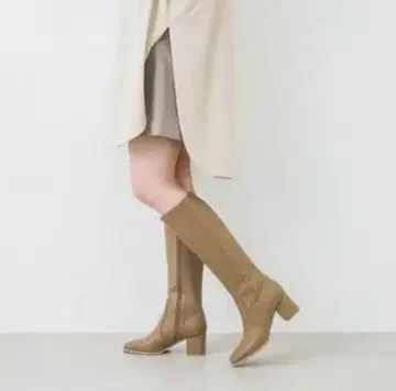 EVOL 이볼 스퀘어 블록 힐 롱 부츠 새상품 22.5cm