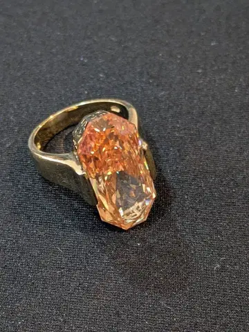 토파즈 반지 14호 골드 컬러 옥타곤 컷 반지