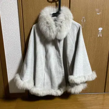 CECIL McBEE 그레이 판초 케이프 코트