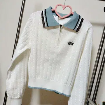 택 포함 새상품 엑시즈팜 레이스 x 바이컬러 니트 폴로