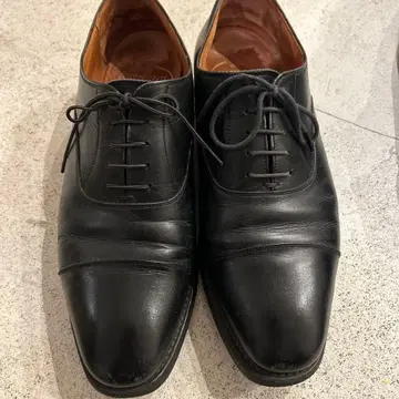 스코치 그레인 블랙 가죽 드레스 슈즈 26cm