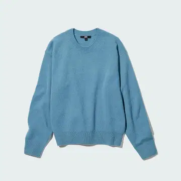 [ 새상품 ] UNIQLO 유니클로 프리미엄 라무 크루넥 스웨터 M 블루