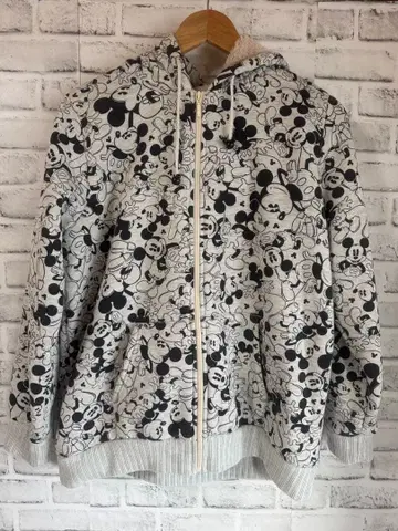 Q048 구제 의류 미키마우스 집업 후드티 보아 안감 이너 후드 부착