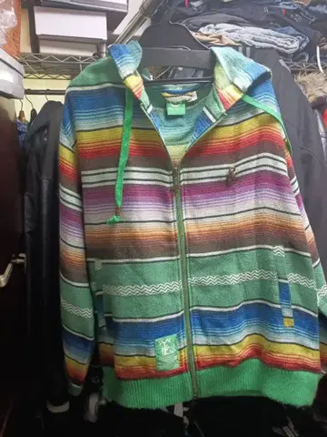 힙합 BBOY 멀티 멕시칸 네이티브 컬러 스트라이프 후드티