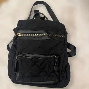 블랙 퀼팅 백팩