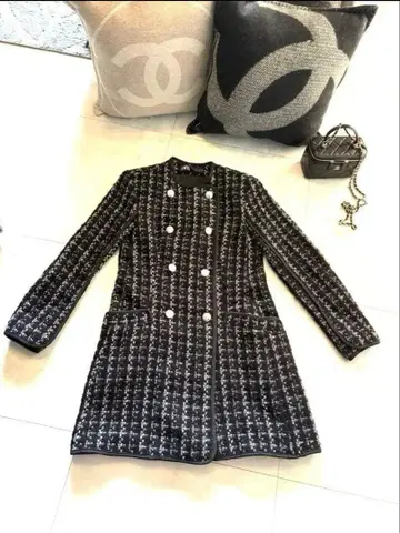 ZARA 자라 트위드 코트 텍스처