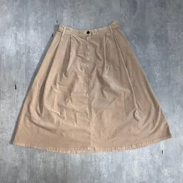 C130 썸씽 기모 플레어 스커트 종아리 기장 일본제 M 베이지