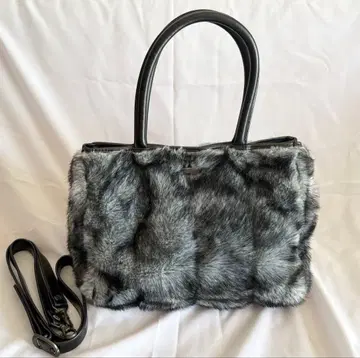 [컨디션 최상] 라바가제리 에코 퍼 2WAY 토트백 프랑스제 그레이