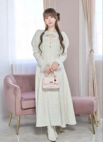 [ 완판 금기 ] RoseMuse 트위드 holiday dress 화이트