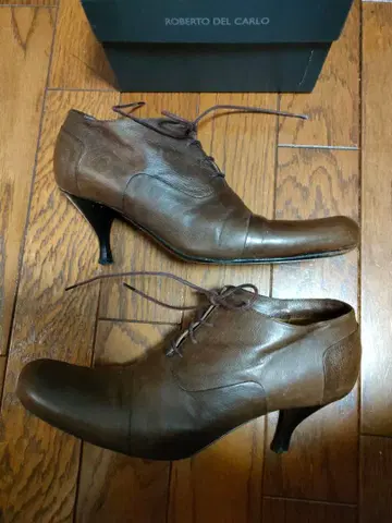 ROBERTO DEL CARLO 소가죽 힐 부츠 이탈리아제 브라운
