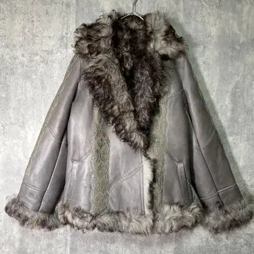 리얼 무스탕 코트 레어 컬러 디자인 레이스 그레이