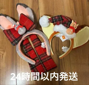 홍콩 디즈니 한정판 크리스마스 주토피아 닉 주디 머리띠