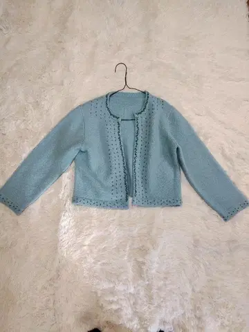 BEAMS BOY 스카이블루 가디건