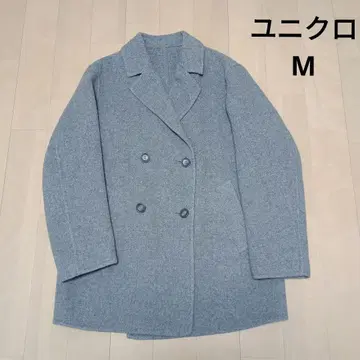 유니클로 더블 페이스 숏코트 그레이 M